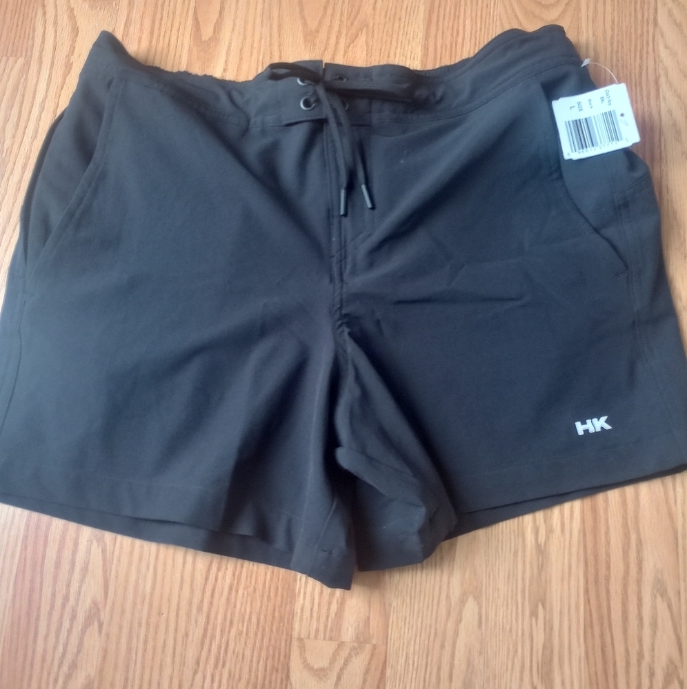 Humankind Black Athletic Shorts with Drawstring Waist